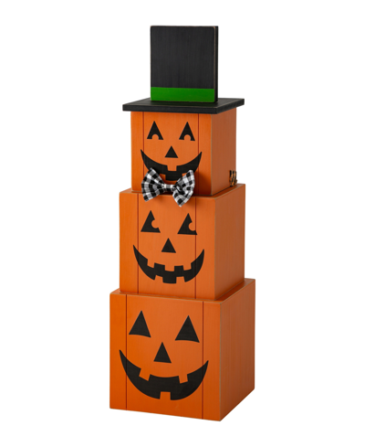 Glitzhome 36" Double-sided Wooden Porch Decor Halloween In Multi