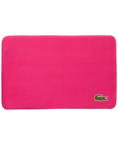 Lacoste Home Crocodile Memory Foam Bath Rug, 19" X 30" In Magenta