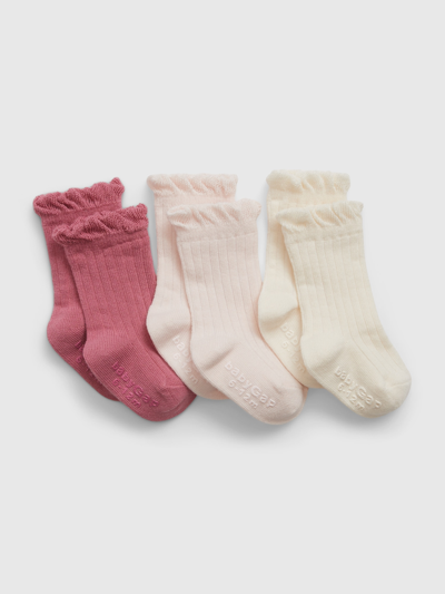 Gap Baby First Favorites Crew Socks (3-pack) In Barely Pink