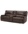 FURNITURE BINARDO 99" 3 PC ZERO GRAVITY LEATHER SECTIONAL WITH 2 RECLINERS AND 1 CONSOLE, CREATED FOR MACY'S