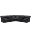FURNITURE BINARDO 136" 7 PC ZERO GRAVITY LEATHER SECTIONAL WITH 3 POWER RECLINERS AND 2 CONSOLE, CREATED FOR M