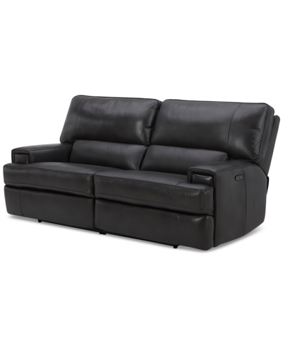 Furniture Binardo 86" 2 Pc Zero Gravity Leather Sectional With 2 Power Recliners, Created For Macy's In Charcoal