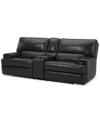 FURNITURE BINARDO 99" 3 PC ZERO GRAVITY LEATHER SECTIONAL WITH 2 RECLINERS AND 1 CONSOLE, CREATED FOR MACY'S