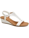 ALFANI VACANZAA 2 WOMENS FAUX LEATHER T-STRAP WEDGE SANDALS