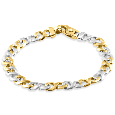 Pompeii3 Men's Link 14k Gold (33gram) Or Platinum (54gram) Bracelet 8.5" In Silver