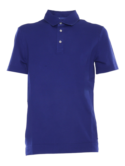 Ballantyne Polo Neck Short Sleeves Piquet In Blue