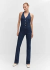Mango One-piece Suit Dark Blue In Dark Blue