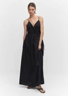Mango Cotton Dress With Side Ties Black