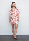 MANGO SHORT PRINTED WRAP DRESS OFF WHITE