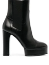 CASADEI CASADEI BETTY LEATHER PLATFORM ANKLE BOOTS