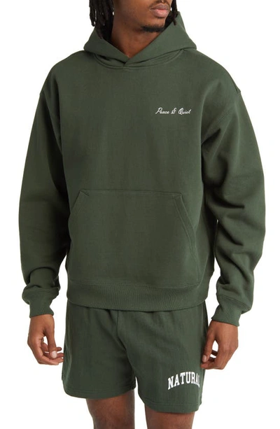 Museum Of Peace And Quiet Signature Cotton Graphic Hoodie In Forest