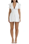 House Of Cb Piera Cotton Blend Fit & Flare Dress In White