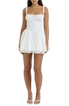 House Of Cb Marcy Pintuck Corset Bodiceminidress In White