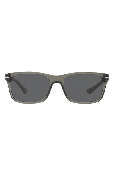 Persol 58mm Rectangular Sunglasses In Grey/gray Solid