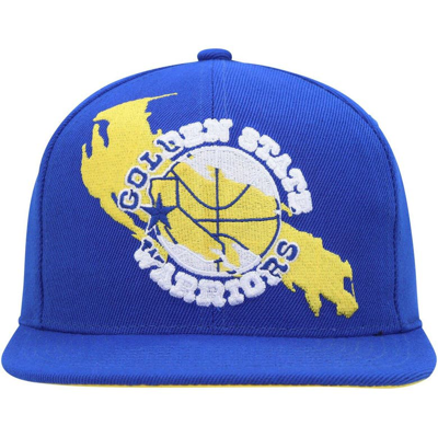 Mitchell & Ness Men's  Royal Golden State Warriors Hardwood Classics Energy Re-take Speckle Brim Snap