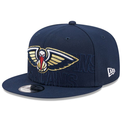 New Era Navy New Orleans Pelicans 2023 Nba Draft 9fifty Snapback Hat In White/navy