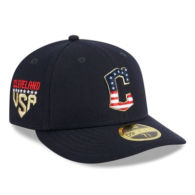 New Era Navy Cleveland Guardians 2023 Fourth Of July Low Profile 59fifty Fitted Hat