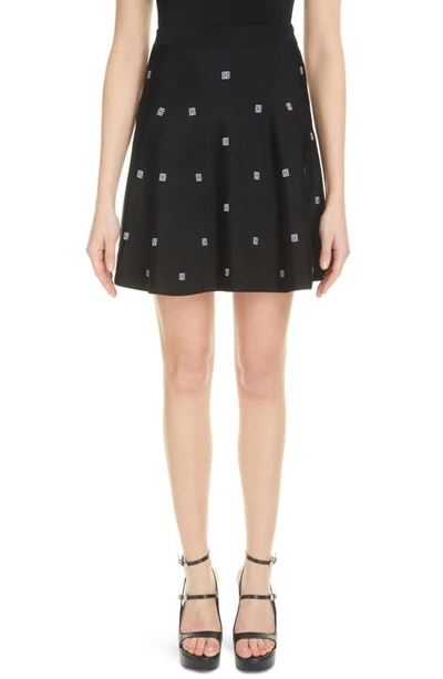 Givenchy 4g Plumetis Short Skirt In White/black