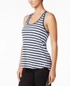 CALVIN KLEIN PERFORMANCE BE BOLD STRIPED CROSSOVER-BACK TANK TOP