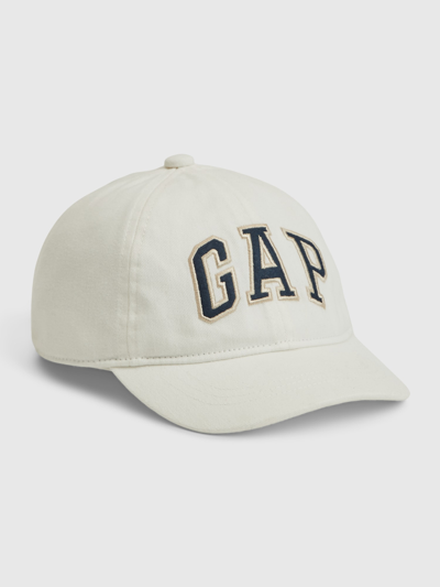 Gap Babies' Toddler Organic Cotton  Arch Logo Baseball Hat In Optic White