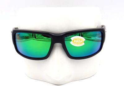 Pre-owned Costa Del Mar Fantail 11 Matte Black Green 580p Sunglasses 06s9006-90061759
