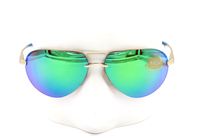 Pre-owned Costa Del Mar Helo 243 Champagne Green 580p Sunglasses 06s6006-60060961 $256