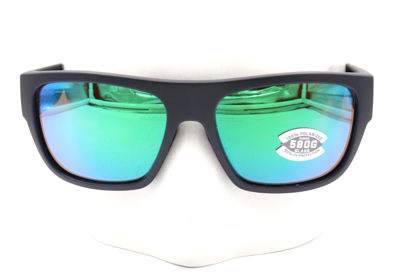 Pre-owned Costa Del Mar Sampan 11 Matte Black Green 580g Sunglasses 06s9033 90331860