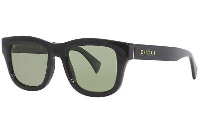 Pre-owned Gucci Gg1135s 001 Sunglasses Men's Black/polarized Green Lens Square Shape 51-mm