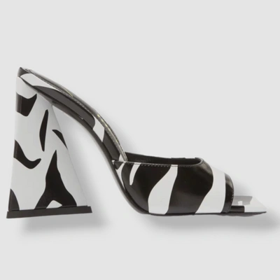 Pre-owned Attico $820 The  Women's Black Devon Stripe Slide Sandal Shoes Size Us 7/eu 37