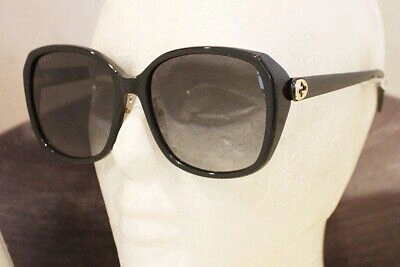 Pre-owned Gucci Gg 0371sk Sunglasses 001 Black 57mm Women Nose Pad Italy Authentic In Brown