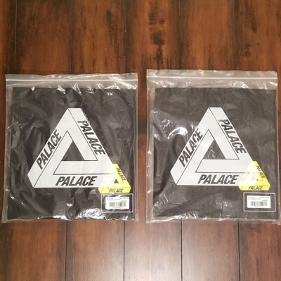 Pre-owned Palace Tri-to Help T-shirts Both Tees Size Large Black/yellow Colorway New/ds