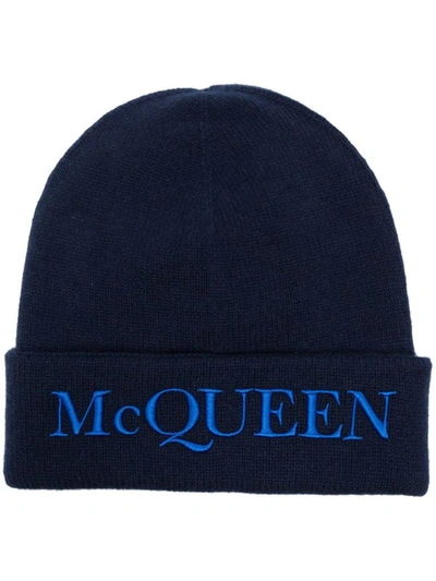 Alexander Mcqueen Hat With Logo In Blue