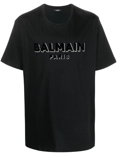 Balmain Cotton Sweatshirt In Black