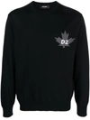 Dsquared2 D2 Leaf Wool Sweater In Black