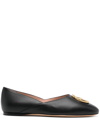 Bally Emblem Logo-plaque Ballerina Shoes In Black