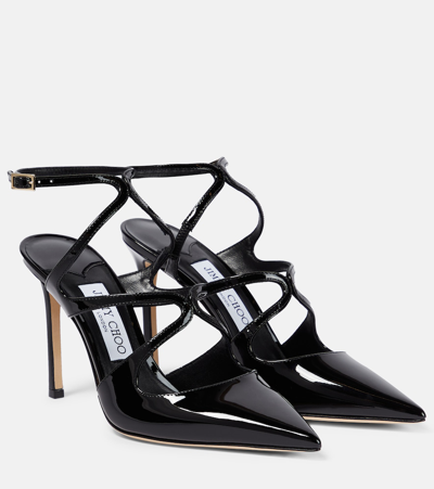 Jimmy Choo Azia Patent Leather Pumps In Black