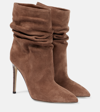 PARIS TEXAS SLOUCHY SUEDE ANKLE BOOTS