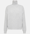 Max Mara Favore Wool Blend Turtleneck Sweater In White