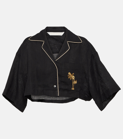 Palm Angels Black Cropped Shirt