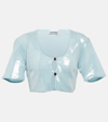 Ganni Woman Top Sky Blue Size 6 Recycled Polyester In Blue