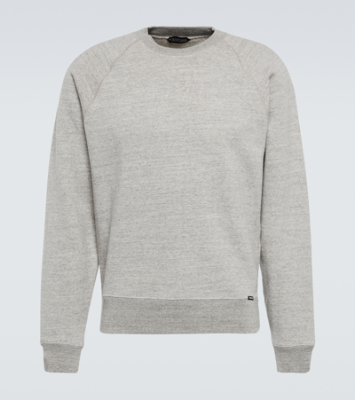 Tom Ford Cotton-blend Jersey Sweatshirt In Grey
