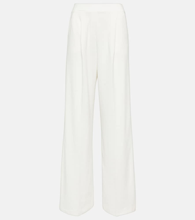 Max Mara Canter Cotton Jersey Wide Pants In Off White