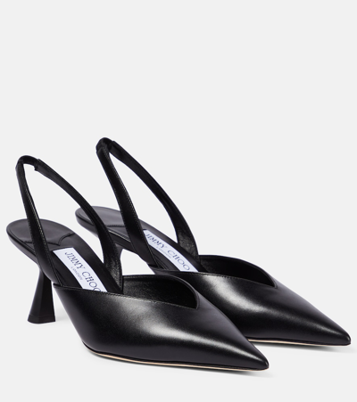 Jimmy Choo Maryanne 65 Leather Slingback Pumps In Black