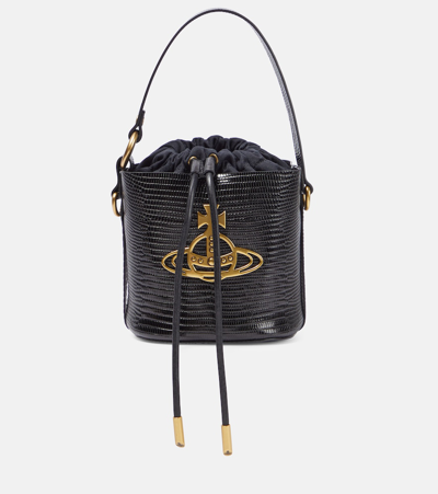 Vivienne Westwood Daisy Small Bucket Bag In Black