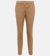 Max Mara Straight-leg Tailored Cotton Pants With Structured Waistband In Beige