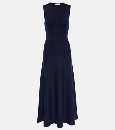 Gabriela Hearst Doria Cashmere-blend Maxi Dress In Navy