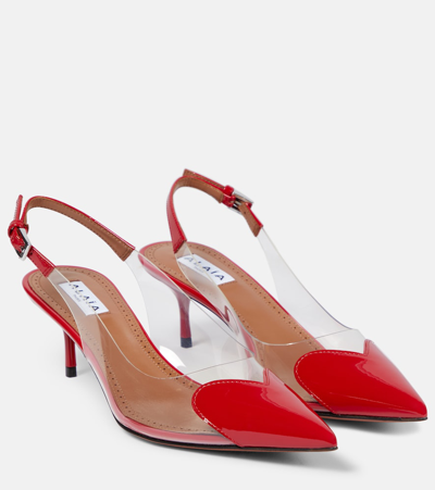 Alaïa Le Caur Leather And Pvc Slingback Pumps In Red