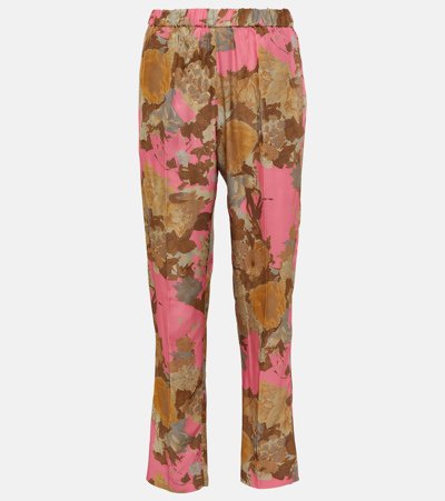 Dries Van Noten Printed Mid-rise Slim Pants In Multicoloured