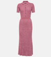 Gabriela Hearst Avant Cashmere-blend Ribbed Midi Dress In Blush Multi