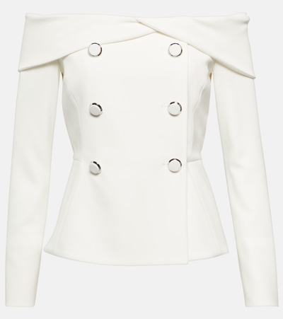 Max Mara Bridal Off-shoulder Cady Blazer In White